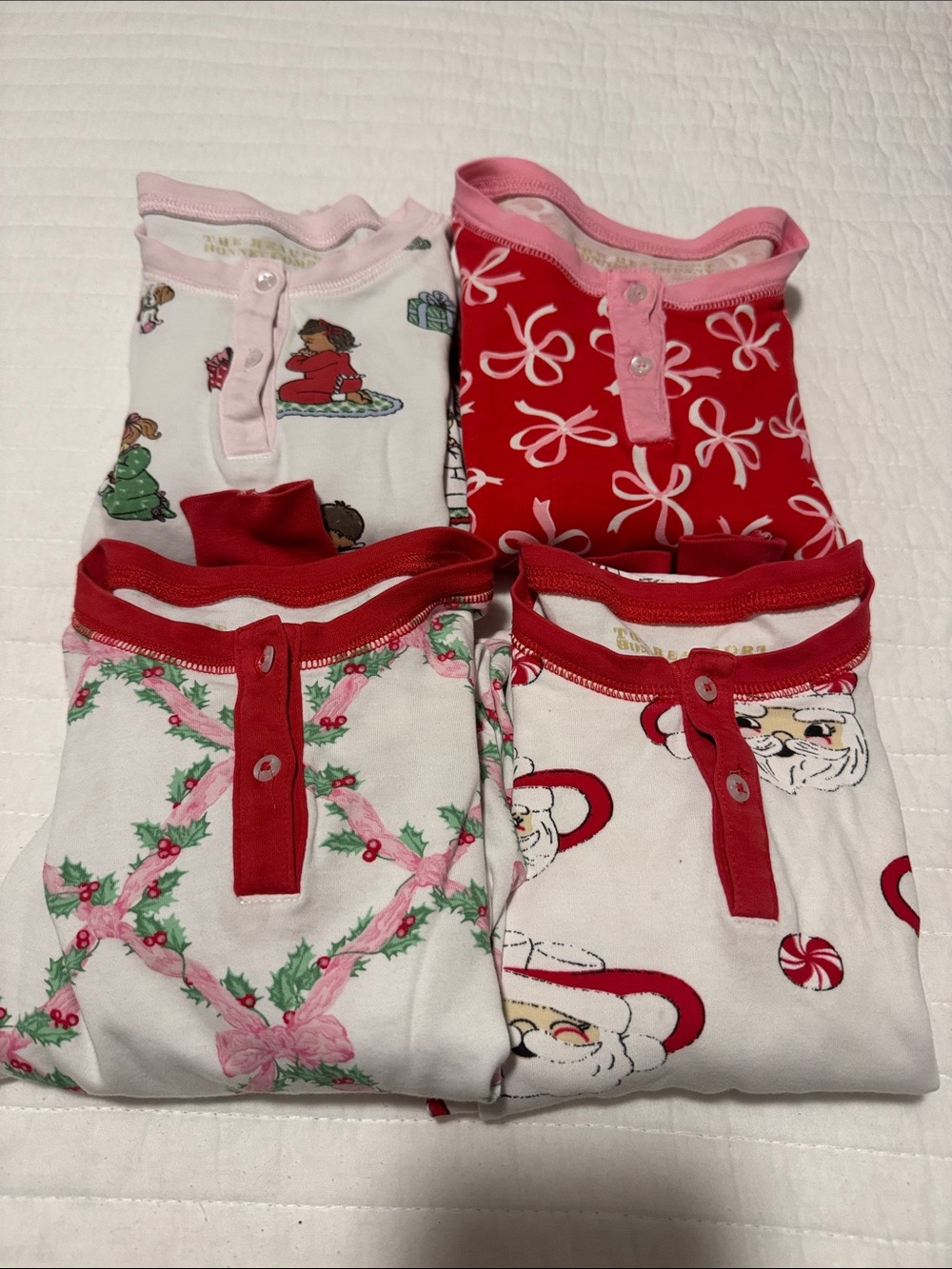 Set of 4 TBBC Girls Christmas Holiday Pajamas Size 4T